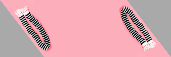 Warm scarf for cold weather. Spring clothing.