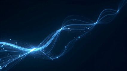 Contemporary Wallpaper Design: Abstract Digital Curves & Minimalist Icons for Quantum Communication in Space - Perfect for Corporate Messaging & Photo Stock