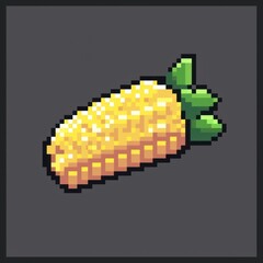 Fototapeta premium Pixel Art Corn on the Cob Illustration Delicious digital drawing of yellow corn