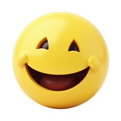 Fototapeta premium 3D render of a yellow laughing emoji with tears of joy. Perfect for social media, websites, and apps.