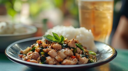 Delicious thai food experience vibrant street market warm atmosphere close-up view culinary delight