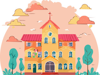 Fototapeta premium vector illustration of a house