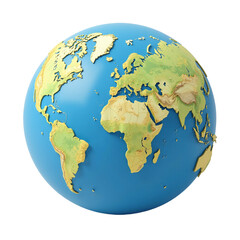 3D render of a detailed Earth globe, perfect for educational or travel related projects.