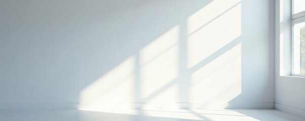 Obraz premium Intricate, sharp shadows from blinds on a bright white wall , white wall, graphic resource, design element