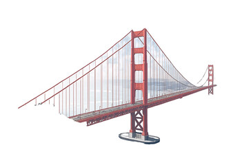 Golden Gate Bridge, San Francisco illustration in the style of a transparent