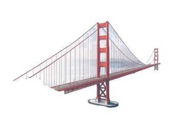 Golden Gate Bridge, San Francisco illustration in the style of a transparent