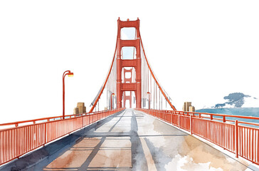 Golden Gate Bridge, San Francisco illustration in the style of a transparent
