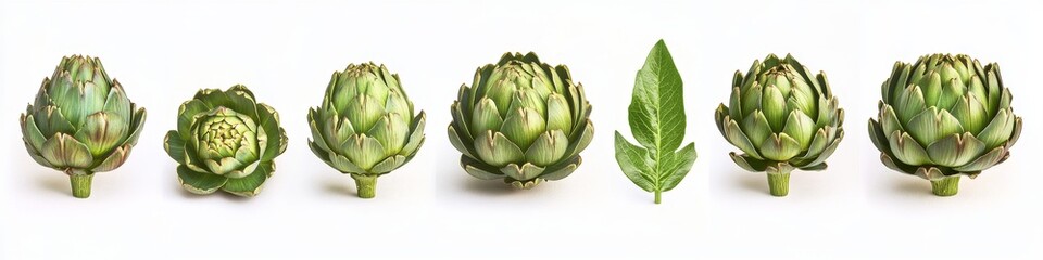 Obraz premium Fresh Artichoke Heads and Leaf