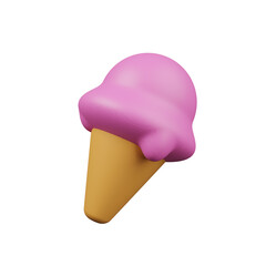 3D Ice Cream Cone Icon