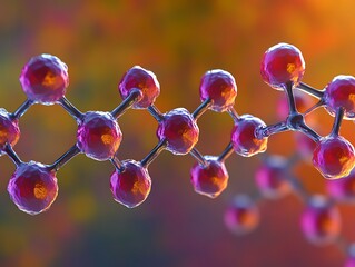 Detailed molecular model showing bonds and connected spherical atoms