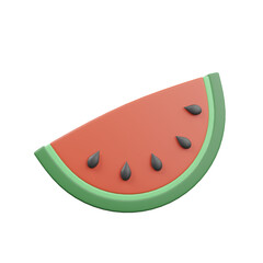 3D Watermelon Slice Icon