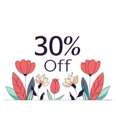 Spring Flowers with Discount Promotion in Vibrant Colors  