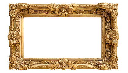 Ornate Gold Frame with Floral Design png