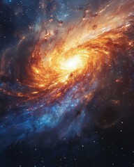 Obraz premium A breathtaking giixel image depicts the fiery chaos of the Big Bang, a swirling vortex of cosmic energy and nascent stars igniting in a spectacular display of creation.