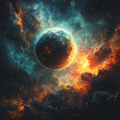 earth and sun. Generative AI