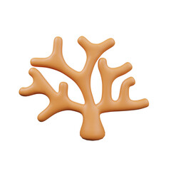 3D Coral Reef Icon – Marine Life and Ocean Beauty"