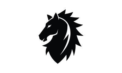 Fototapeta premium Fierce Black Horse Head Silhouette