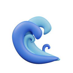 3D Ocean Waves Icon – Summer Beach and Coastal Beauty"