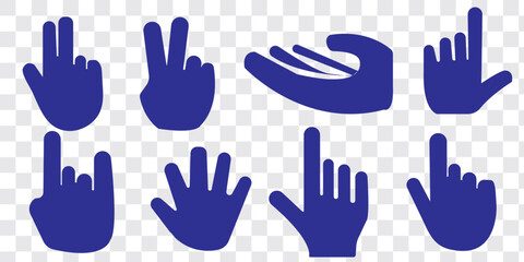 Hand icon set. hand vector icon, palm,click