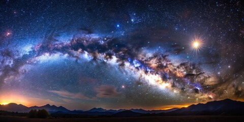 Celestial wonder in the dark sky , Starry night sky