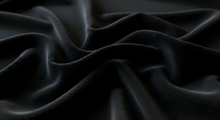 Obraz premium Luxurious Black Draped Silk Fabric Texture