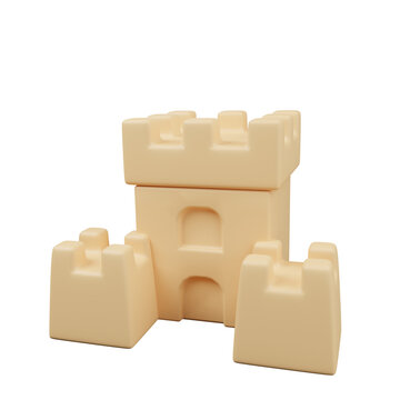 3D Sandcastle Icon &ndash; Fun Beach Activity for Summer"