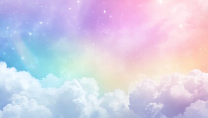 Pastel Sky Clouds, Stars, and Soft Colors