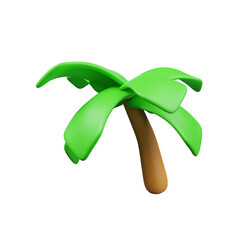 3D Tropical Sunset Icon – Serene Evening Beach View