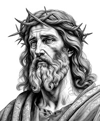 portrait of Jesus Christ, vintage illustration