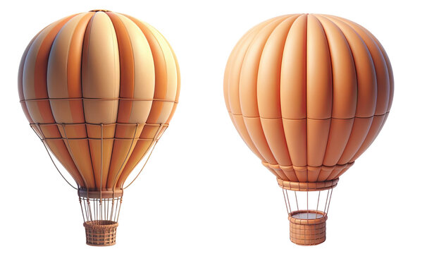 Hot air balloons illustrations without any background. Air balloons PNG.