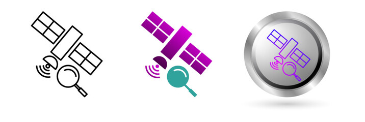 Space Station icon symbolizes space technology innovation, planetary exploration. Ideal for astronomy education, science applications, etc.