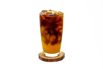 Americano mix with orange juice put on white background and isolate concept.