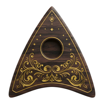 Elegant Ornate Wooden Ouija Planchette Antique Curio
