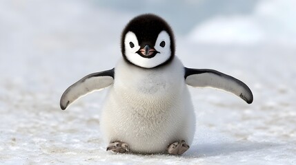 Penguin chicks playing in the snow antarctica wildlife photography cold environment close-up nature conservation