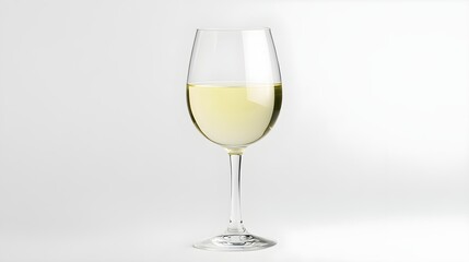 Fototapeta premium Refreshing white wine glass elegant setting beverage photography minimalist style close-up tasteful experience