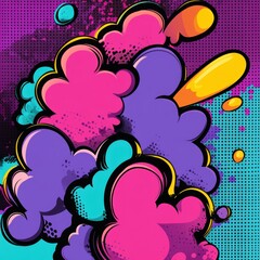 A vibrant collection of colorful hearts arranged in an abstract design creating a playful and joyful atmosphere