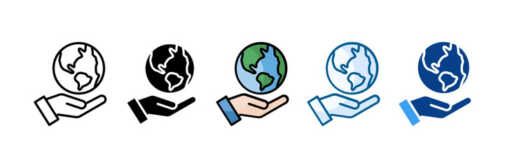 Save The Earth Icon Set Multiple Style Collection