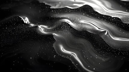 Dramatic Black and White Abstract Liquid Flow Gradient Header Texture for Website Banners and