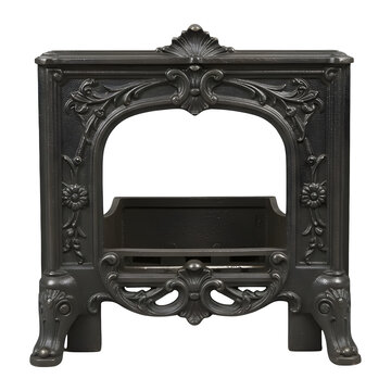 Elegant Ornate Cast Iron Fireplace Mantelpiece Antique
