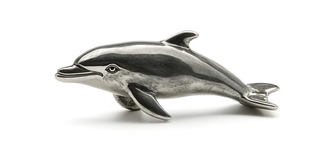 Dolphin figurine, studio shot, white background