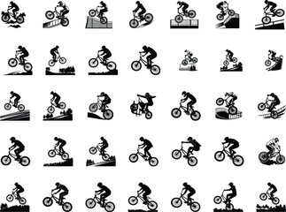 Fototapeta premium BMX Silhouettes Bundle