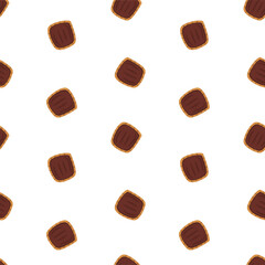 cookie seamless pattern background. Cartoon illustration of Cookies. biscuits illustration. chocolate chips pattern background.