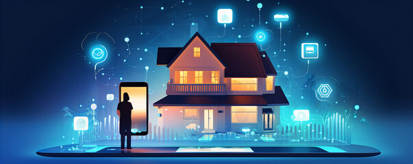 Obraz premium Smart Home Automation and IoT Technology.