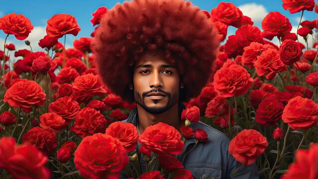 An artistic representation of the American flag waving,