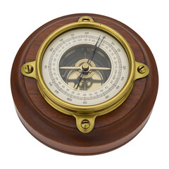 Antique Nautical Barometer in Polished Wooden Case