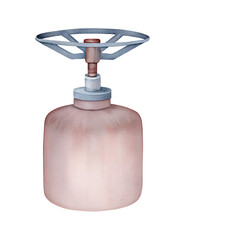 Watercolor Camping Gas Stove Clipart – Hand-Painted Portable Fuel Burner PNG.