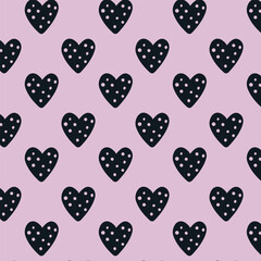 Black Hearts Background Seamless