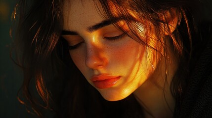 Golden Sunlight Portrait of a Woman