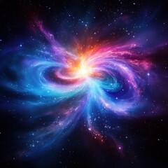 Majestic nebula in the sky with cosmic flare paths providing a stunning visual for textual applications and creativity