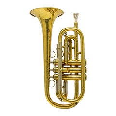 Fototapeta premium Vintage Brass Pocket Trumpet Antique Musical Instrument